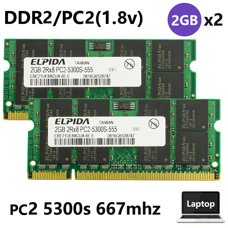 Elpida 2GB/4GB(2pcs 2GB) PC2 5300s PC2 6400s DDR2 667mhz 800