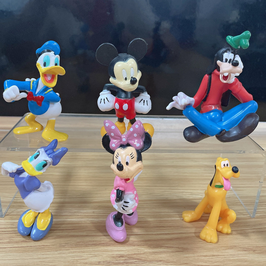 5 件/6 件/8 件 6cm-7.5cm 迪士尼米老鼠動漫人物 PVC 米妮唐老鴨高飛娃娃公仔模型玩具兒童禮物