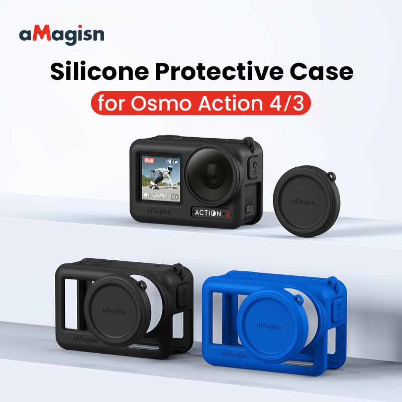 Amagisn 相機矽膠套保護套適用於 DJI OSMO Action 4/3 相機配件