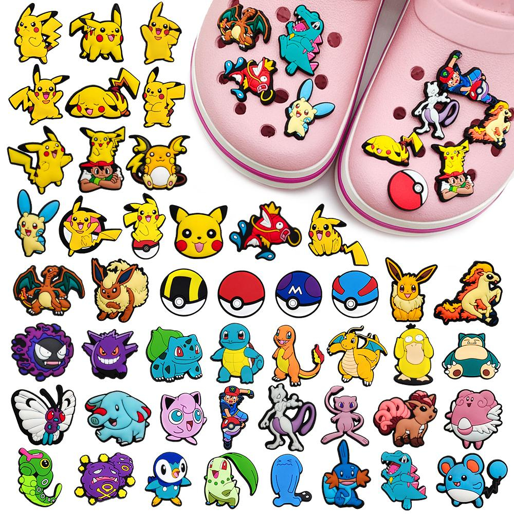 CROCS Hot Pokemon jibbitz 1 件卡通精神鞋飾 DIY 木屐鞋配件適合鱷魚涼鞋別針裝飾兒童禮物