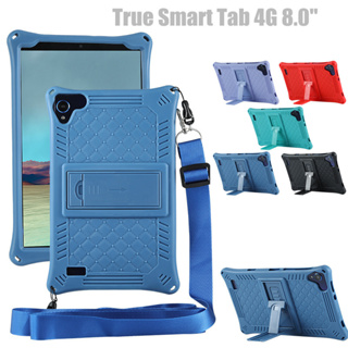 True Smart Tab 4G 8.0 英寸軟矽膠平板電腦保護套帶支架保護殼