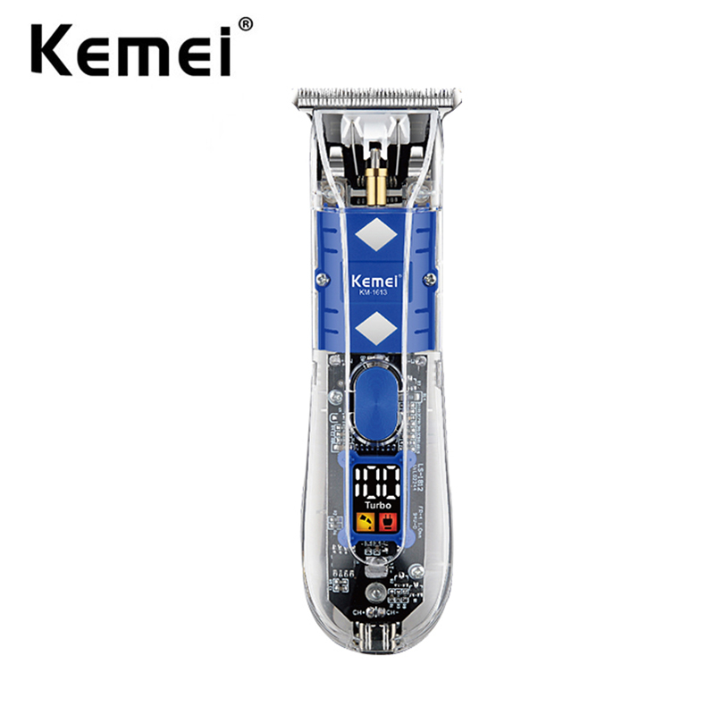 KEMEI 科美無繩透明罩理髮器可充電電動理髮器液晶顯示屏男士迷你理髮機