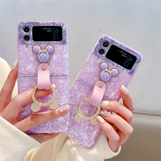 SAMSUNG 適用於三星 Galaxy Z Flip 3 5G ZFlip3 手機殼 Flip4 女士手機殼帶環的閃光