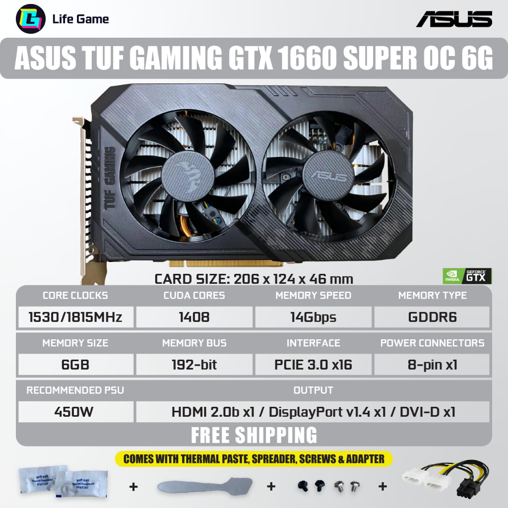 二手華碩 GTX 1660 超級 1660s 1660Ti 顯卡 grafik 卡 GPU GTX1660super T