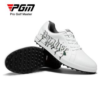 Pgm 高爾夫運動休閒白色平底低幫男鞋帶防滑鞋底 XZ292