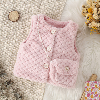 時尚嬰兒保暖冬季背心 - 帶免費袋的冬季女嬰衣服(0-3 歲)