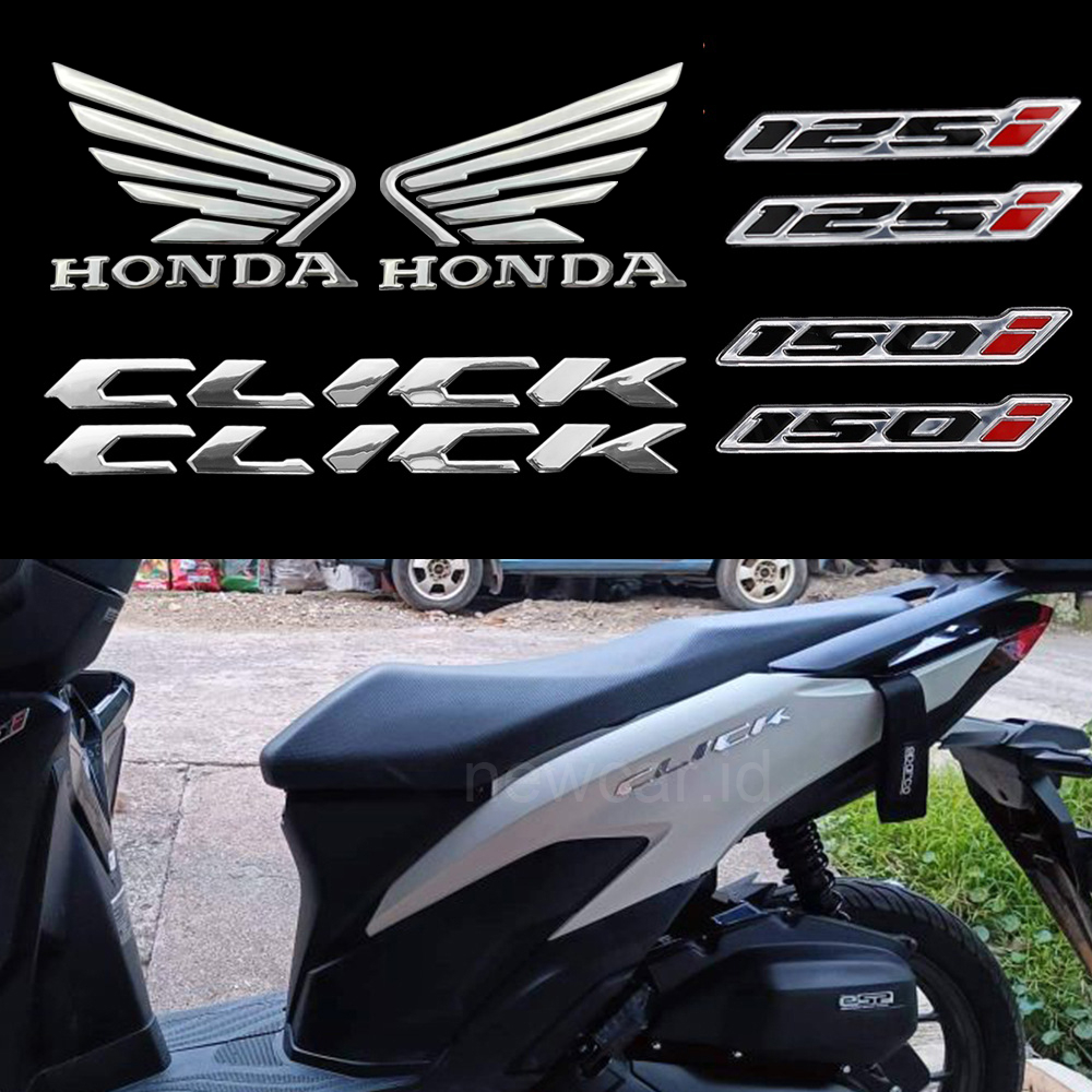 HONDA 2 件裝摩托車 3D 貼紙貼花 CLICK 標誌坦克標誌貼紙 Moto 車身貼花防水適用於本田 CLICK