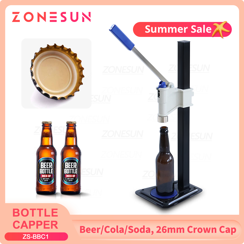 Zonesun ZS-BBC1 手動啤酒封蓋器皇冠蓋封蓋工具瓶封口器包裝工具可樂汽水汽水汽水軟飲料飲料壓頂封口機