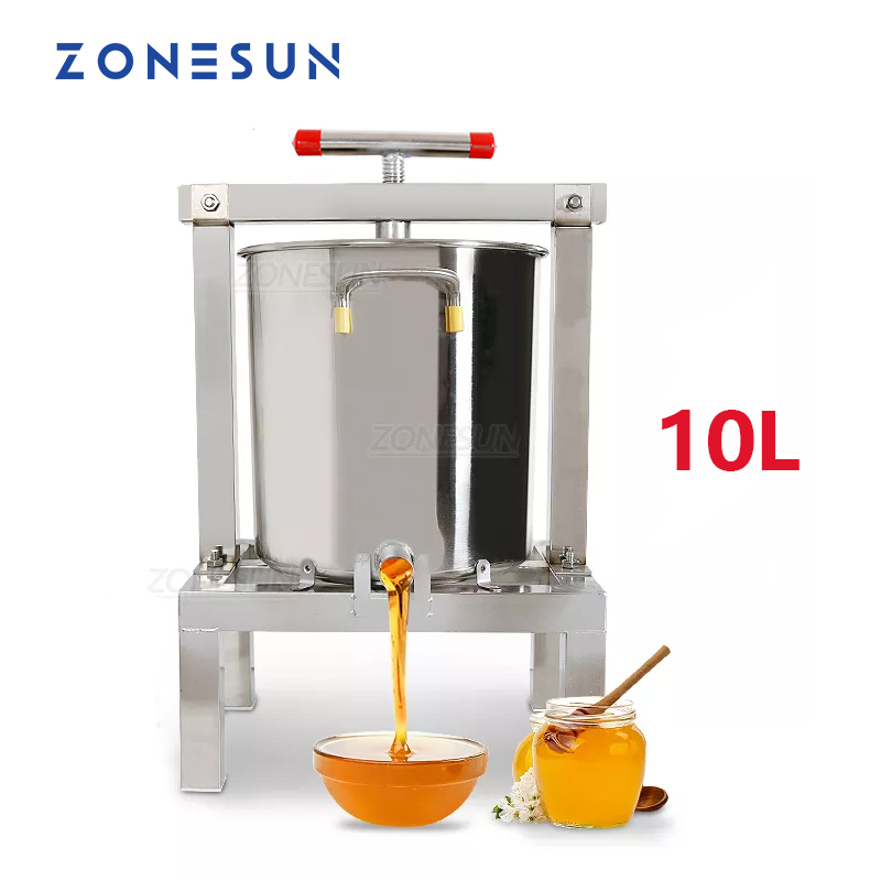 Zonesun 10L不銹鋼蜂蜜蠟壓榨機手動蜂蠟壓榨機養蜂工具石蠟滾磨機打蠟機