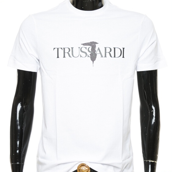 Trussardi 男士LOGO印花時尚簡約純棉短袖圓領T恤