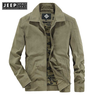 Jeep SPIRIT 1941 ESTD 新款 Polo 領純棉男士商務休閒襯衫外套