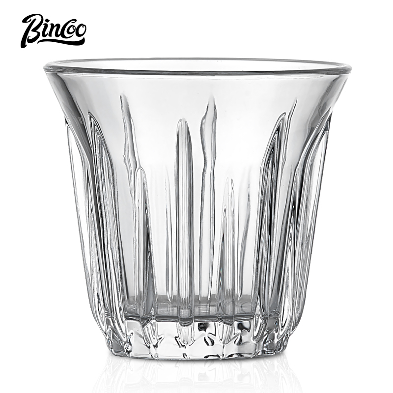 BINCOO 耐熱玻璃咖啡杯 高檔精致復古美式玻璃杯 澳白杯 意式濃縮拿鐵杯 90ML/160ML/200NL
