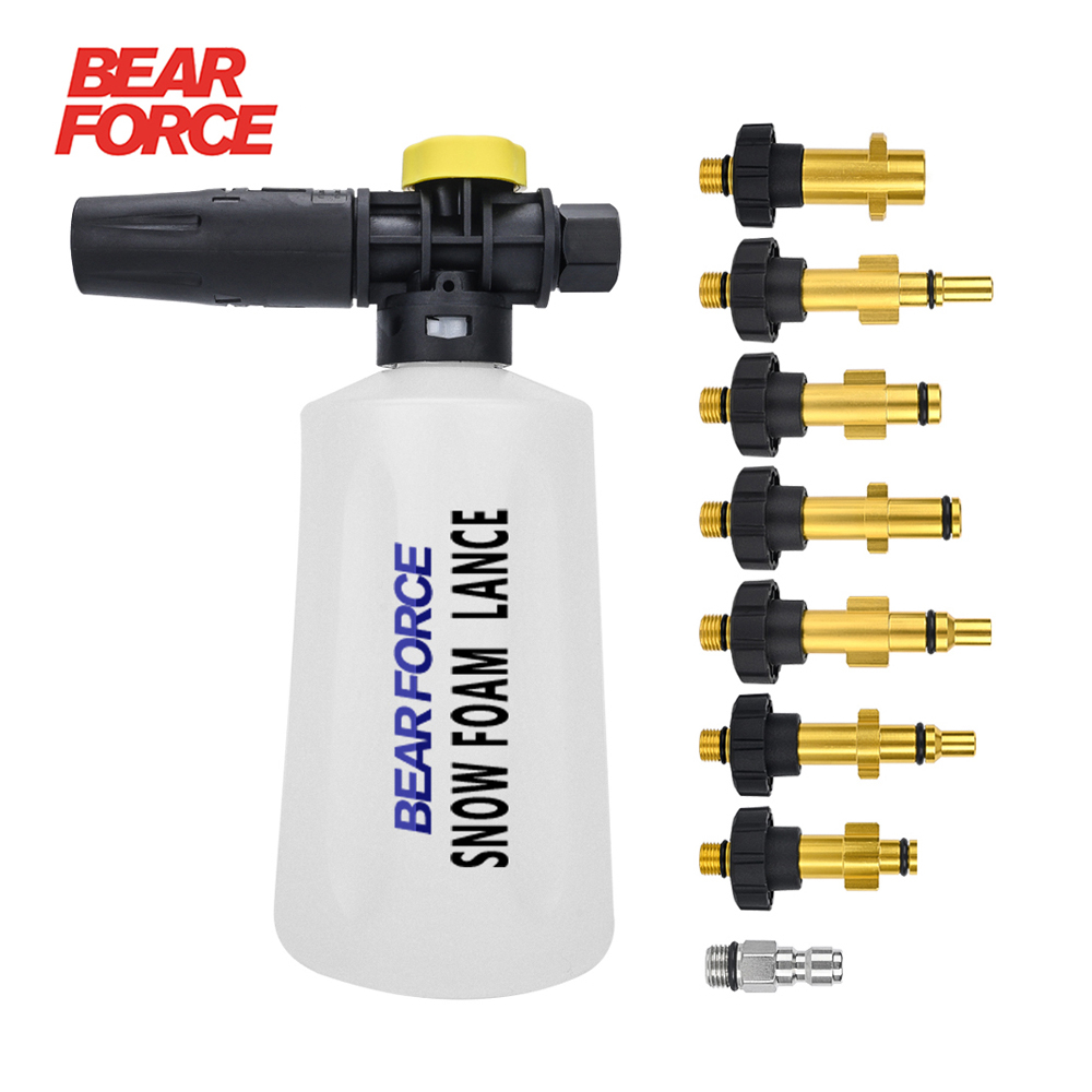 BEAR FORCE 高壓清洗機 750ML 雪泡沫發生器噴槍泡沫炮適用於 AR Nilfisk Karcher Lav