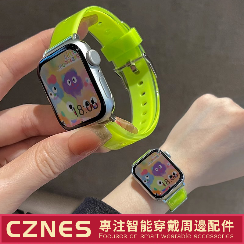 【現貨】Apple Watch 果凍矽膠錶帶 SE/S9/S8/S7 iwatch全系列 女士錶帶 40/41/45mm