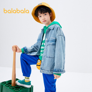 balabala 兒童外套男童牛仔外套秋裝印花韓版時尚