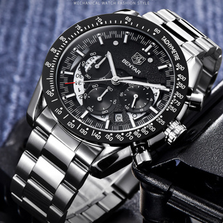 BENYAR 原装 45MM 運動手錶石英男士手錶頂級品牌豪華藍色石英男軍用防水不銹鋼手錶 BY-5120
