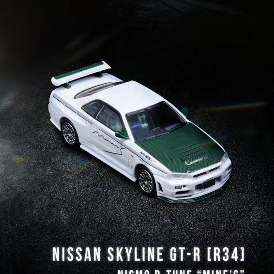 INNO 1:64日產 NISSAN SKYLINE GTR R34 綠蓋合金汽車模型
