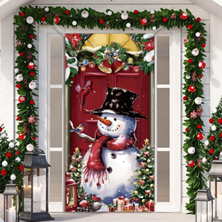 60 * 120 厘米雪人聖誕花環橫幅 2 款雪人印花圖案門簾聖誕飾品讓它下雪主題掛旗家居聖誕裝飾品 2023