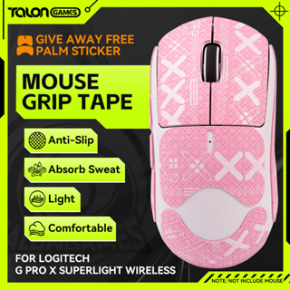 TALONGAMES 鼠標防滑貼 粉色印花握把掌心防滑 適用於羅技 G PRO X 超輕無線 防汗保護膠帶