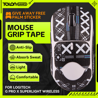 TALONGAMES 鼠標握把帶防滑貼 黑色印花防滑 適用於羅技 G PRO X 超輕無線 掌心側貼防汗保護膠帶
