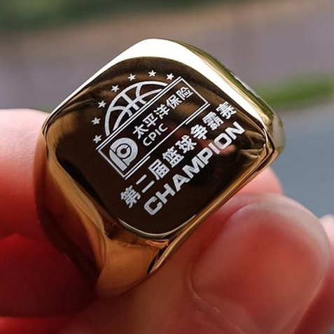 【客製化】【戒指】 總冠軍 戒指 來圖 訂製 刻字 籃球 比賽 私人訂製 紀念 鈦鋼 男團隊 方形 朋克