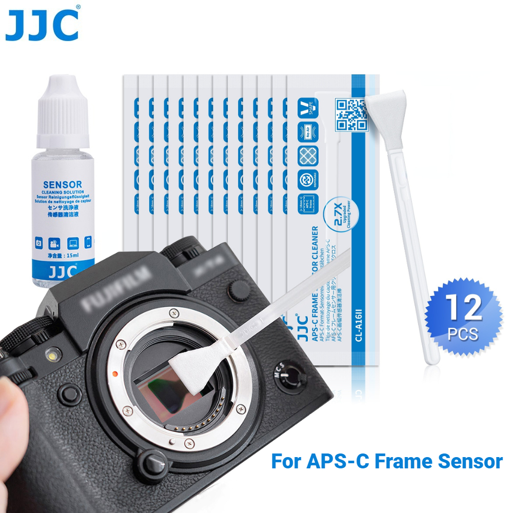 JJC CL-A16K2傳感器清潔棒12支裝 APS-C畫幅單眼微單相機 CCD CMOS 超細纖維布清潔保養工具
