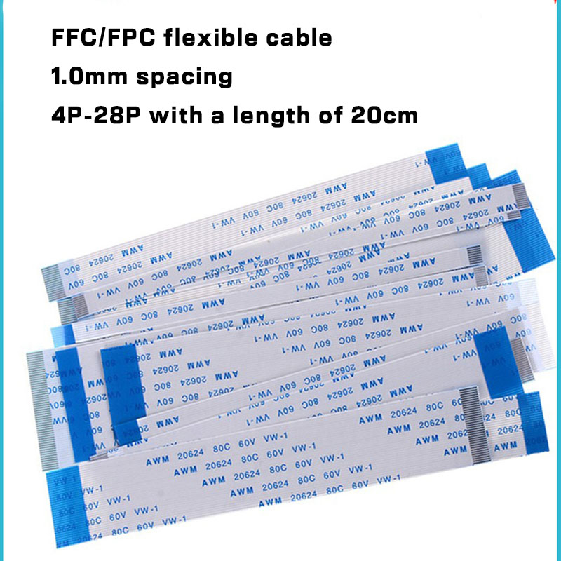 FFC/FPC軟排線 AWM 20624 80C 60V VW-1連接線扁平1.0mm間距4P-28P長度為20cM*&amp;