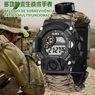求生手錶 求生手鍊 傘繩手錶 防水 口哨 指南針 溫度 多功能求生手錶 戶外生存 傘繩手鍊 可調整 登山必備
