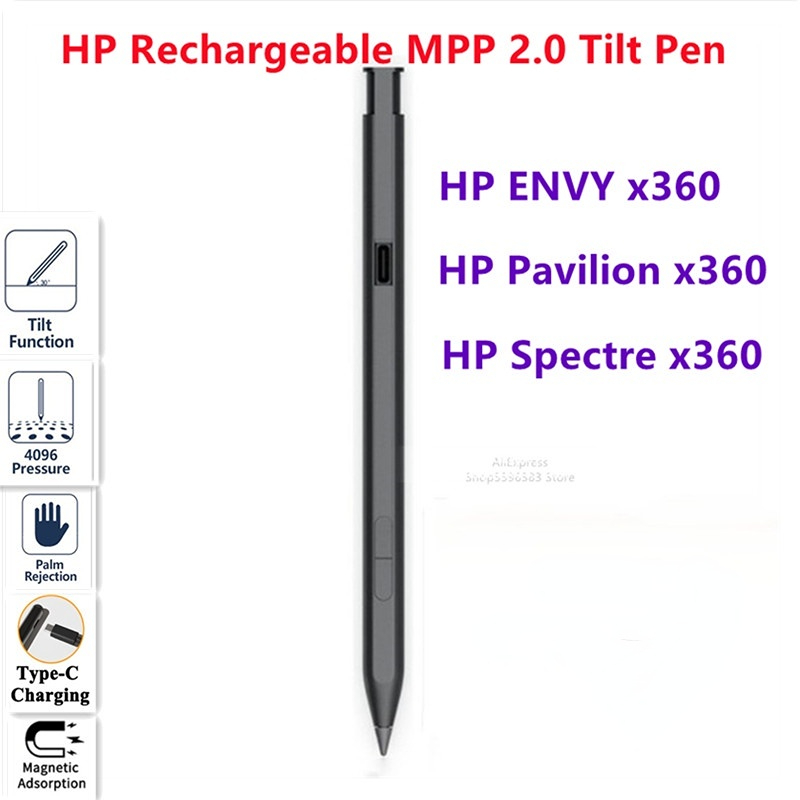 Hp 可充電傾斜筆 MPP 2.0 適用於 HP ENVY x360 可轉換 13/15 2 合 1 筆記本電腦 3J1