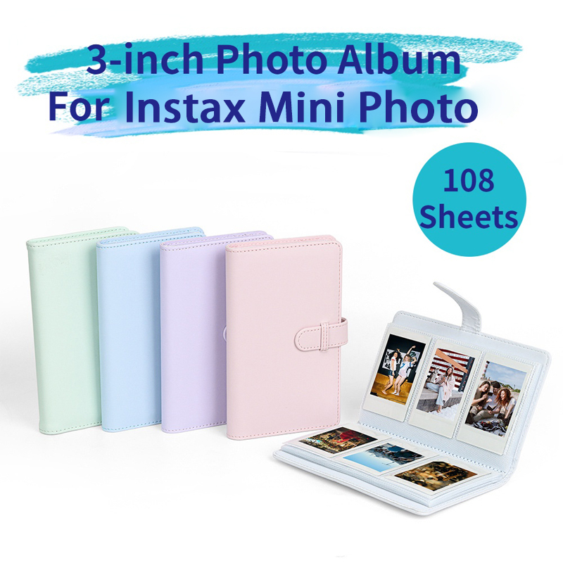 Instax Mini 相冊 12/11/8/9/EVO/Liplay 純色 3 英寸相冊照片卡收納本 108 張