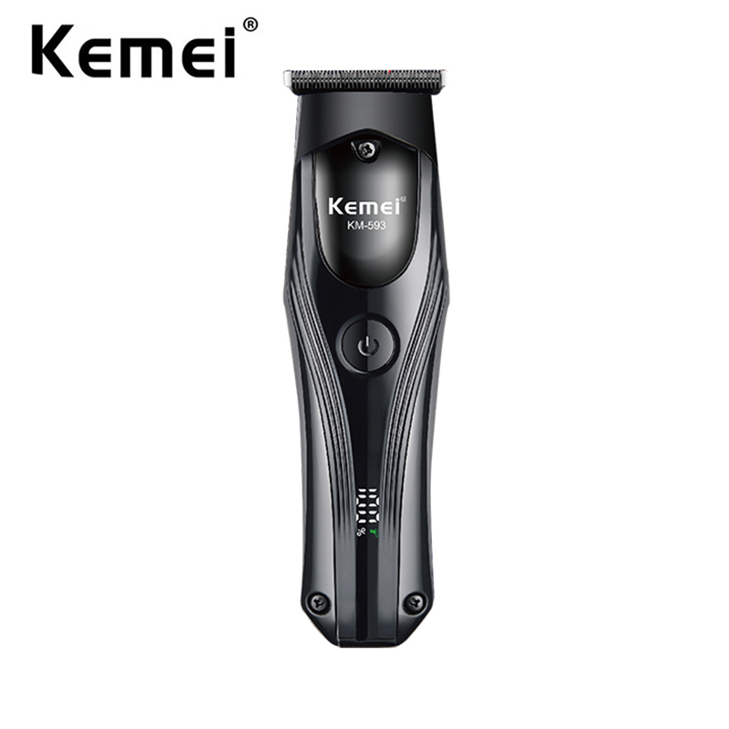 KEMEI 科美專業無繩理髮器 USB 充電式電動理髮器帶液晶顯示屏男士理髮機
