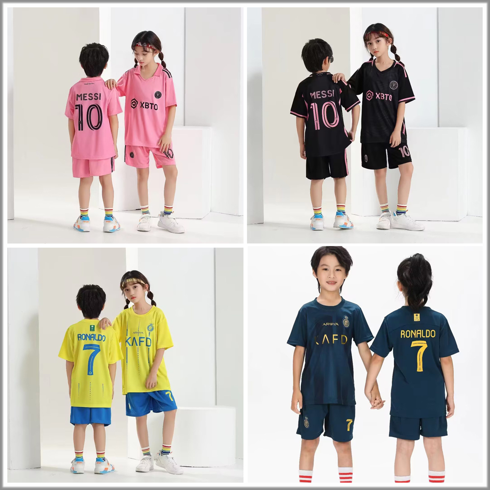 2024 年梅西羅納爾多球衣兒童足球足球服裝套裝