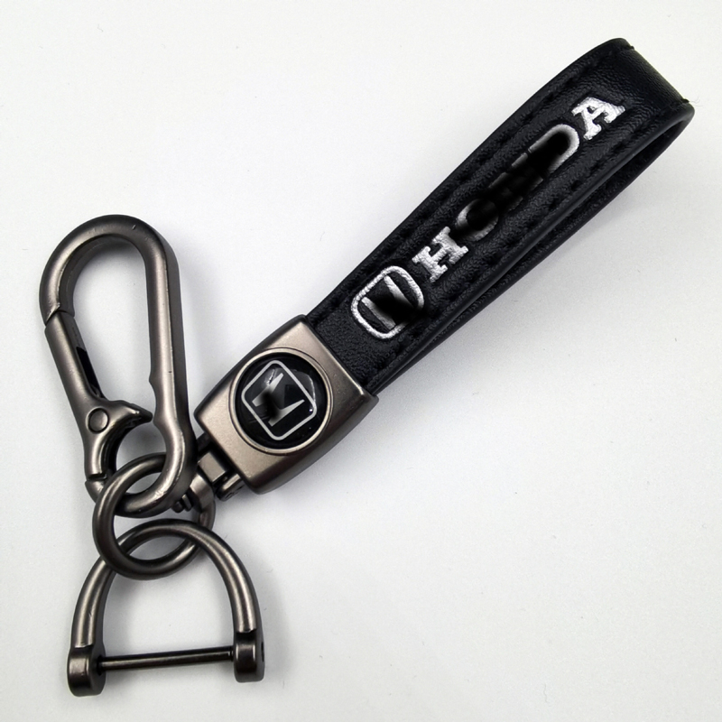 HONDA 1 件金屬皮革鑰匙扣、高品質鑰匙扣、帶螺絲刀的汽車標誌鑰匙圈適用於本田思域 CRV HRV URV 雅閣禮品