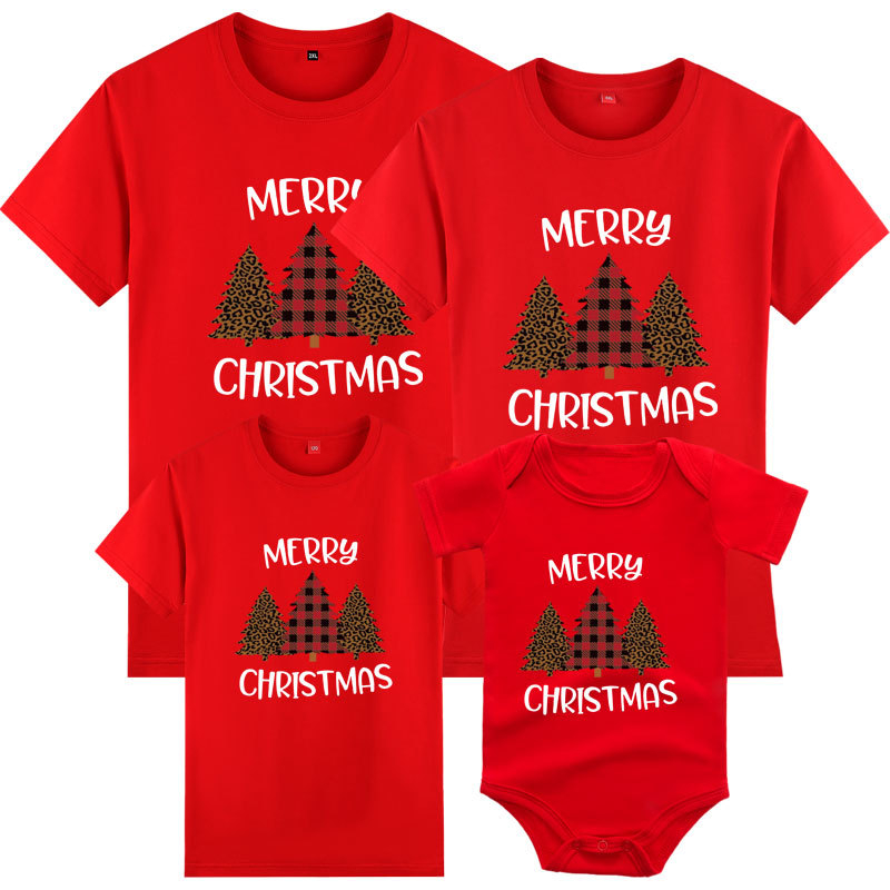 聖誕快樂聖誕樹兒童嬰兒連身衣家庭 T 恤鹿棉 2024 年新年家庭配套服裝 T 恤家庭 T 恤家庭 T 恤情侶 T 恤女