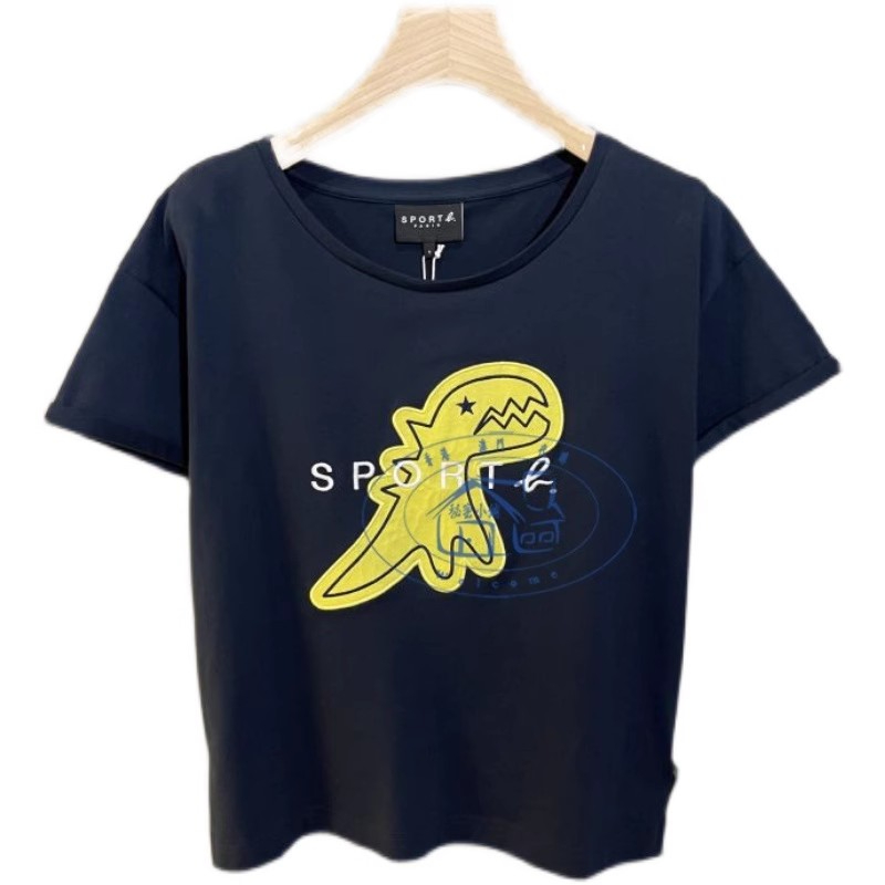 Agnes B.Dinosaur Logo 印花寬鬆百搭男女短袖T恤