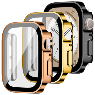 適用於Apple watch 蘋果手錶360°保護殼防水防刮帶鋼化膜一體保護殼45 44 41mm 41 40 38mm
