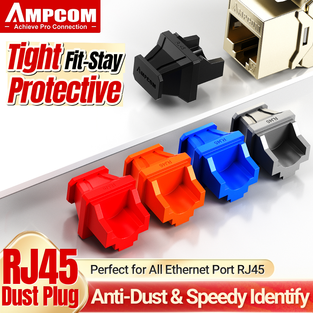 Ampcom 50 件裝:五色 RJ45 防塵塞以太網集線器端口防塵蓋保護蓋