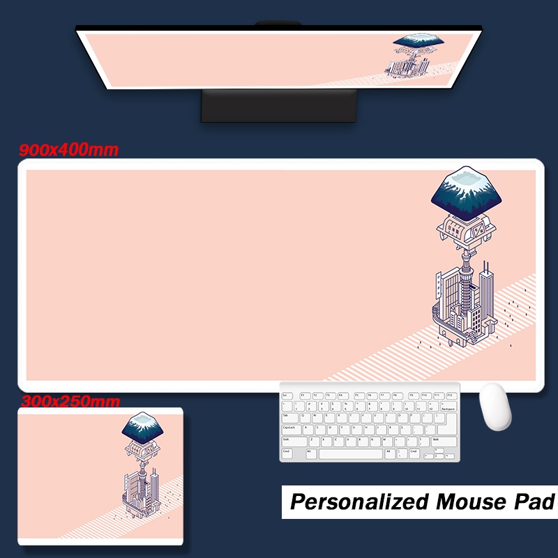 日本極簡滑鼠墊 | 加長滑鼠墊 | 900x400mm | 精密縫合邊緣 | 可愛的桌墊 | 大型遊戲滑鼠墊 | 桌墊