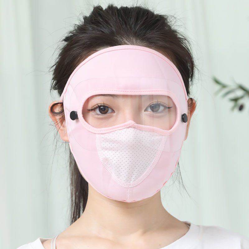 夏季口罩護目防晒面罩可水洗電動車防塵鏡片透氣防護防蚊面罩男女