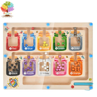 【樹年】木質磁力顏色分類計數板玩具迷宮走珠移位遊戲益智早教兒童