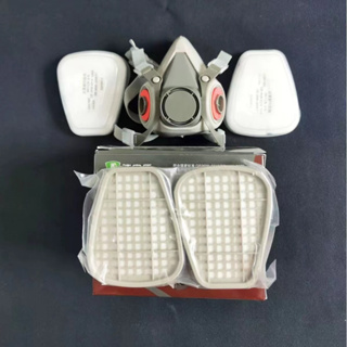 6200防毒面具七件套防塵口罩過濾盒噴漆化學防護5n11過濾棉