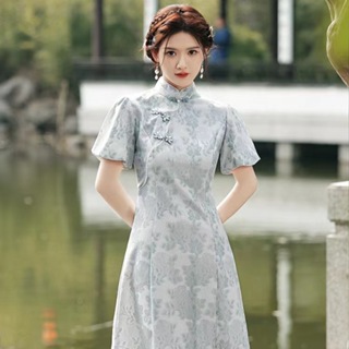 旗袍 旗袍改良 旗袍洋裝 新中式改良旗袍日常中國風復古氣質洋裝
