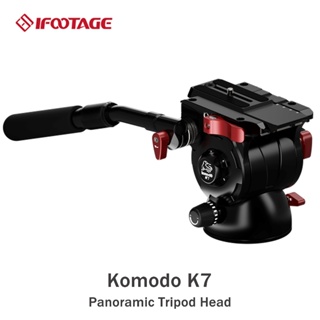 Ifootage K7 攝像機三腳架流體拖盤頭帶 1/4 3/8 螺絲滑動快速釋放板適用於佳能尼康索尼數碼單反相機