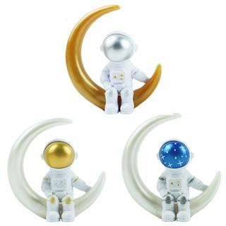 現貨 1件裝 9cm 樹脂太空人月球人物雕像雕像太空人雕塑益智玩具手辦桌面家居擺件太空人模型兒童禮品