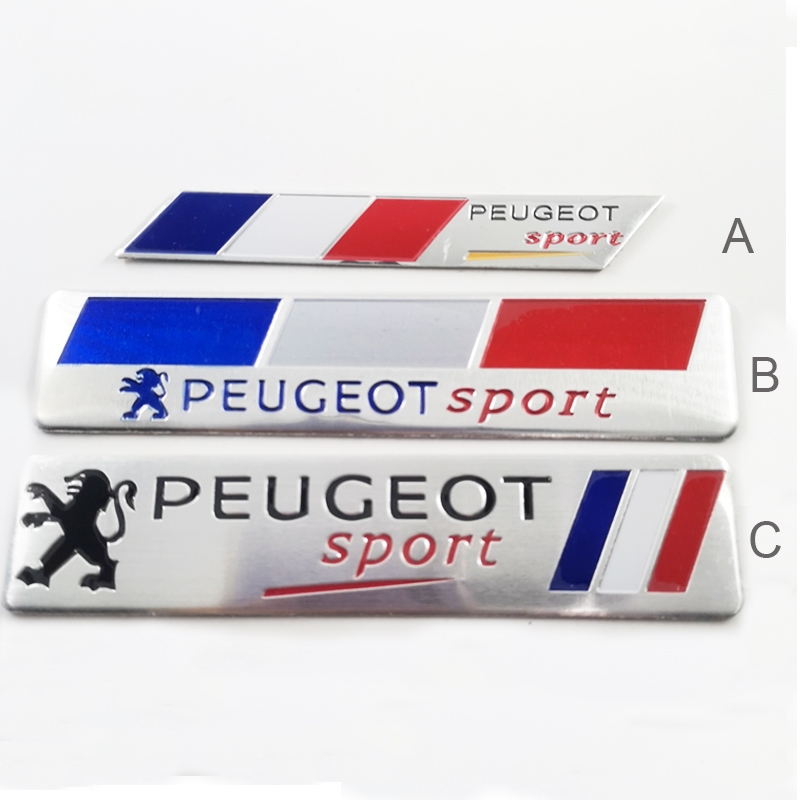 1 x 鋁製 PEUGEOT SPORT 標誌汽車汽車側後行李箱裝飾徽章徽章貼紙貼花適用於 PEUGEOT