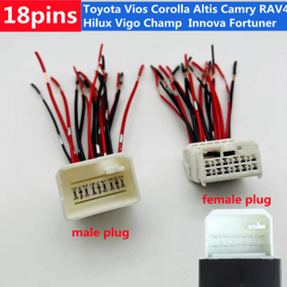 丰田威驰 CAMRY 1pcs 18pins 18 孔公母插座電動車窗開關線插座電線連接器插頭插座適用於豐田威馳卡羅拉