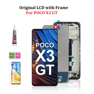 原廠帶邊框螢幕總成相容Poco X3 GT 21061110AG螢幕總成 螢幕總成
