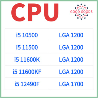 100%新Intel I5 10500 I5-12490F I5 11500 I5 11600K I5 11600KF