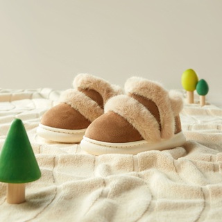 Cheerful Mario童鞋女童冬季毛呢鞋女孩穿嬰兒雪地靴皮草一體加厚男童冬鞋