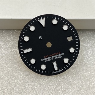 29mm 手錶錶盤 GMT 錶盤藍綠色夜光手錶配件適用於 3186/3084/2813/2836 帶 R 標誌